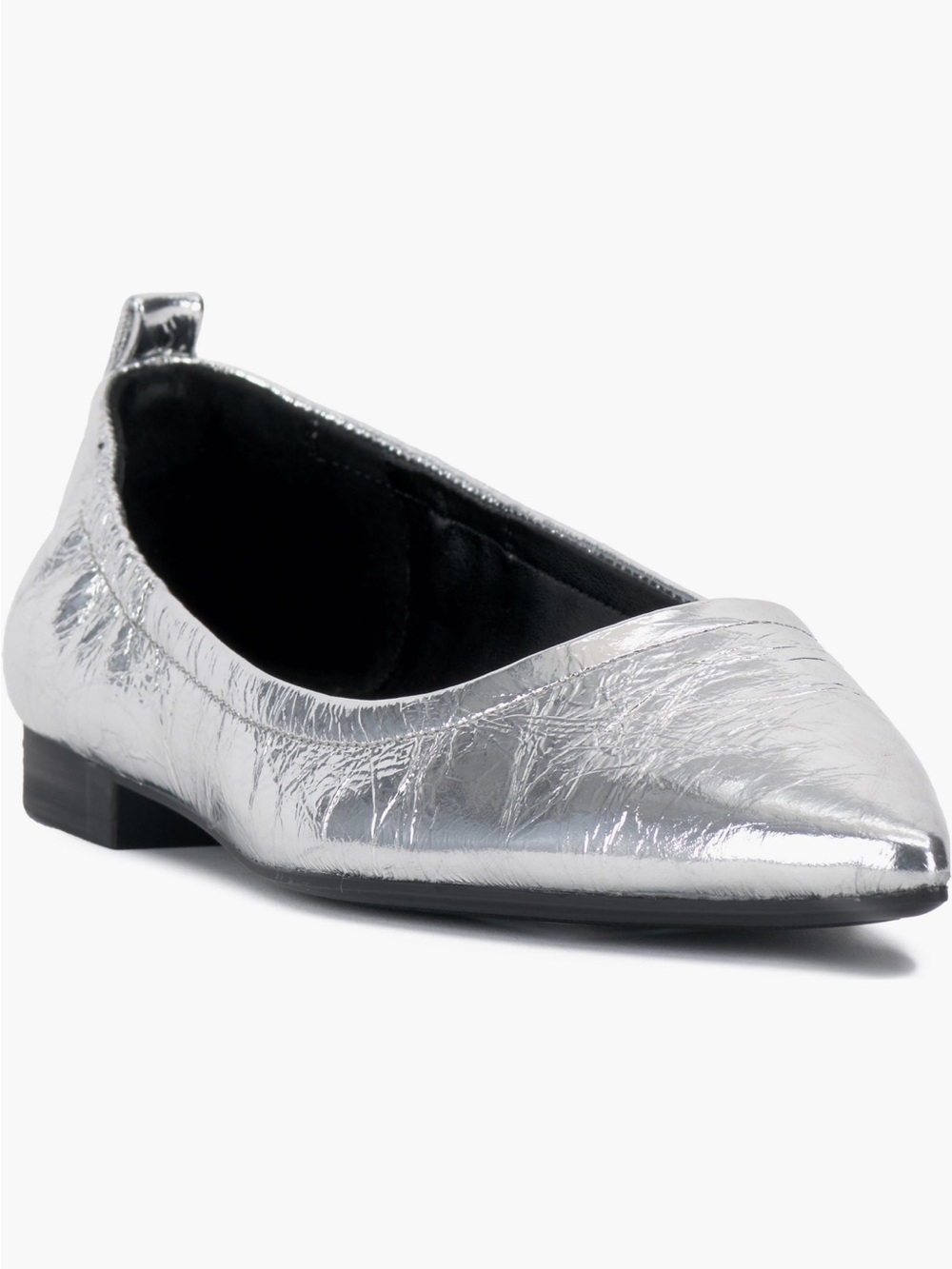 Vince Camuto Ashleah Metallic Silver Pointed Ballet Flats
